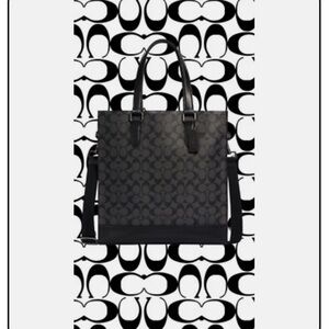 Coach Charcoal and Black Signature Tote